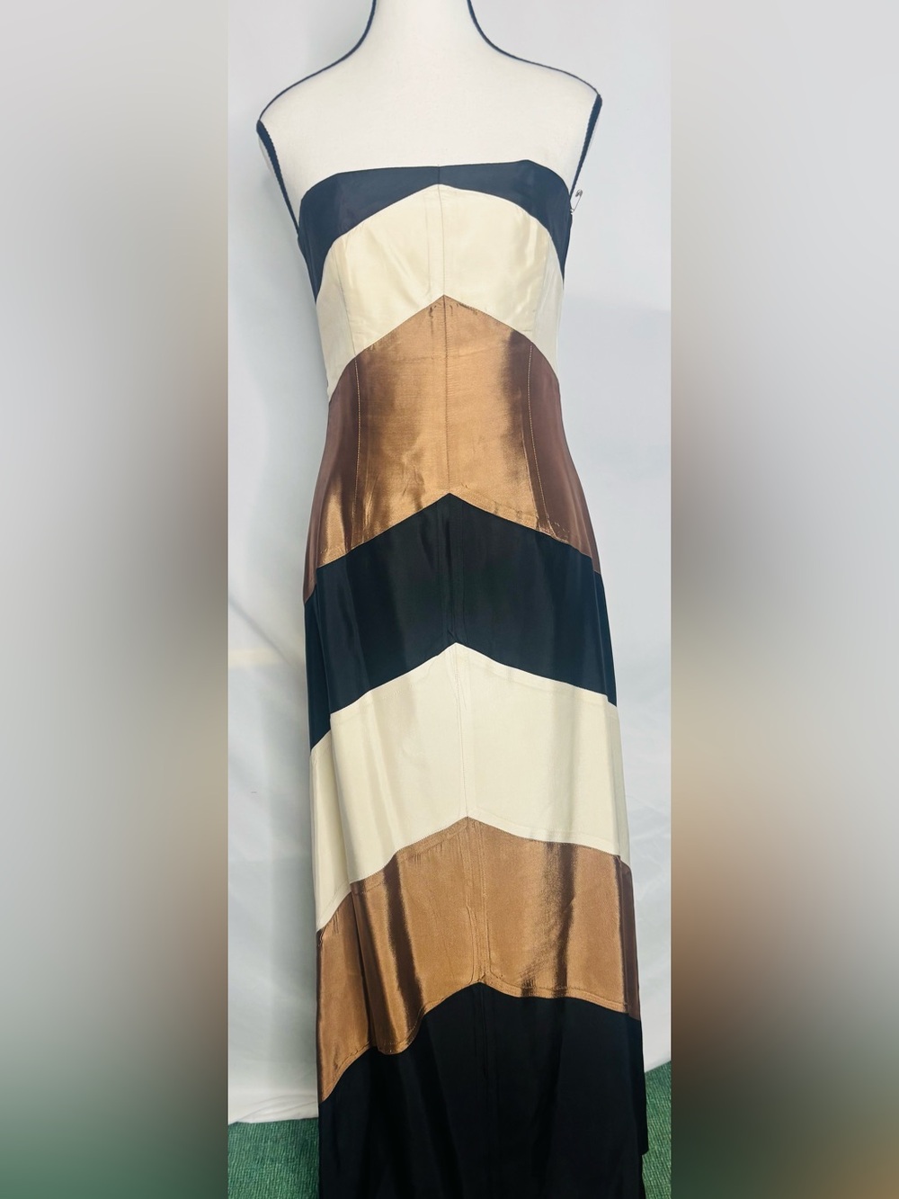 Vintage Jessica McClintock Chevron Stripe Long dress